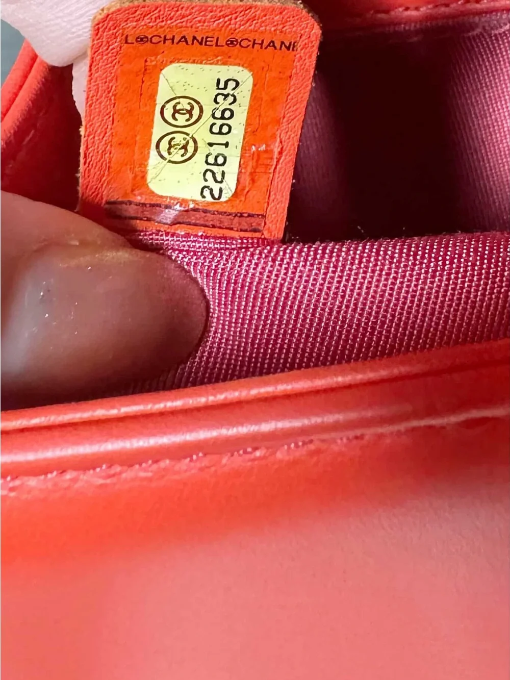 CHANEL Quilted Chevron Leather Boy Bag - Coral